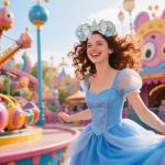 TUTKIMUS Mouse Ears Headband for Women - Mouse Ears Blue Bows Mouse Ear Party Decorations Park Ears for Women (Blue)