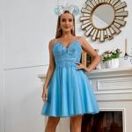 TUTKIMUS Mouse Ears Headband for Women - Mouse Ears Blue Bows Mouse Ear Party Decorations Park Ears for Women (Blue)