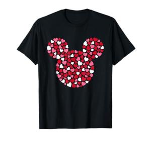 Disney Mickey Mouse Icon Pink Hearts Valentine's Day T-Shirt