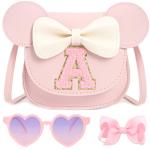 PRLINJSK Toddler Purse for Girls Birthday Gift, Little Girls Purse Kids Wallet Mouse Crossbody Bag Gift Set