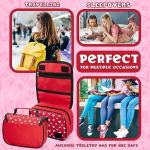 Disney Stitch Hanging Toiletry Bags for Women Teenagers Girls Minnie Mouse Cosmetic Bag Travel Accessories Stitch Gifts (Red Minnie)