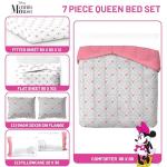 Jay Franco Disney Minnie Mouse Queen Comforter Set - 7 Piece Bedding Includes Sheet Set & Pillow Covers - Super Soft Cozy Pink Mandala Bedding