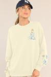 Magic Kingdom Sweatshirt Women Embroidered Princess Sweater Cute Fairy Shirt Family Vacation Castle Graphic Top Apricot