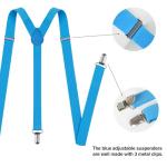 Tinyones 6 Pcs Women's Halloween Costume Accessories Set, Goggles/Yellow Beanie/Blue Dress/Blue Suspenders/Gloves/Yellow Stockings