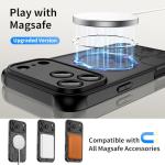 Lastma Case for iPhone 17 Pro [Compatible with MagSafe], Cute Design Magnetic Black Translucent Frosted Matte Soft TPU Bumper Hard PC Back Protective Case with Camera Protection - B-Mic