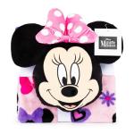 Jay Franco Disney Minnie Mouse Nogginz Set - 40 x 50 Inch Lightweight Travel Throw Blanket & Pillow - Kids Super Soft 2 Piece Bedding Set