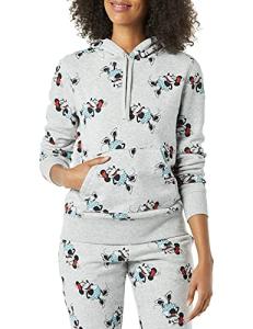 Amazon Essentials Disney | Marvel | Star Wars | Princess Women's Fleece Pullover Hoodie Sweatshirts (Available in Plus Size), Minnie Icons, Large