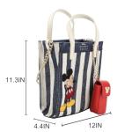 Bioworld Disney Bashful Mickey Pose 11.3" Blue & White Striped Crossbody Bag