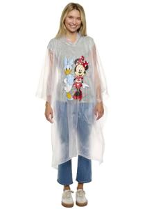 Disney Mickey Mouse Rain Poncho Hoodie Print Unisex Adult (Minnie Mouse & Daisy Duck)