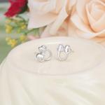 Mouse Bow Earrings Sterling Silver Small Animal Stud Earrings for Women Hypoallergenic Cubic Zirconia Cute Lovely Earring Gifts for Sister