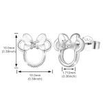 Mouse Bow Earrings Sterling Silver Small Animal Stud Earrings for Women Hypoallergenic Cubic Zirconia Cute Lovely Earring Gifts for Sister