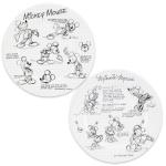 Disney Sketchbook Dinner Plate Set of 4 - Bundle with 10.5" Microwave and Dishwasher Safe Dinnerware Featuring Mickey, Minnie, Donald, Pluto Plus Stickers | Disney Dinner Plate 4 Pack