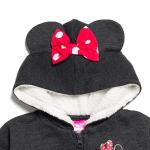 Disney Minnie Mouse Little Boy Girl Kids Fleece Zip Up Hoodie Red/Gray 6