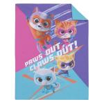 NoJo Disney Junior SuperKitties Purple, Pink, and Aqua, with Ginny, Sparks, Buddy, and Bitsy 4 Piece Toddler Bed Set - Comforter, Fitted Bottom Sheet, Flat Top Sheet, and Reversible Pillowcase