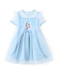 Disney Frozen Dress Elsa Dress for Girls Sparkle Tulle Ruffle Dresses for Toddler Girls Casual Toddler Dresses Blue Dress 3-4T