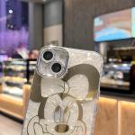 Lastma for iPhone 15 Case Bling Camera Lens Protection Glitter Bling Cute Pattern Printed Design Soft Bumper Hard Back Shockproof Protective Case for Girls and Women, Sparkly Minnie