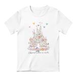 Vieawfi Magic Kingdom Shirts for Girls Floral Magical Castle Graphic Cute Tshirt Kids Flower Holiday Vacation Trip Tee Tops(White,140)