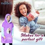 Disney Stitch Fleece Hoodie Blanket for Kids and Teenagers - One Size Fluffy Oversized Hoodie - Stitch Gifts (Purple Frozen)