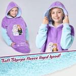 Disney Stitch Fleece Hoodie Blanket for Kids and Teenagers - One Size Fluffy Oversized Hoodie - Stitch Gifts (Purple Frozen)