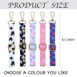 EQVYG 3PCS Mouse Ear Holder for Backpack Theme Park Trip Essentials Bag Charm Adjustable Keychain Colorful Lanyard Organizer Decor Pink Purple