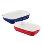 Disney Home Bon Voyage Ceramic Baking Dish/Bakeware Set/Lasagna Pans, Dishwasher Safe, Oven to Table, 2 Piece Baker Set - Mixed Colors