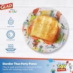 Glad for Kids Disney Pixar Toy Story Disposable Paper Plates for Parties and Everyday Meals, Sturdy Kid-Friendly Design for Birthdays and Family Events, 8.5 Inch, 40 Count