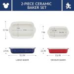 Disney Home Bon Voyage Ceramic Baking Dish/Bakeware Set/Lasagna Pans, Dishwasher Safe, Oven to Table, 2 Piece Baker Set - Mixed Colors