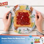 Glad for Kids Disney Pixar Toy Story Disposable Paper Plates for Parties and Everyday Meals, Sturdy Kid-Friendly Design for Birthdays and Family Events, 8.5 Inch, 40 Count