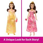 Mattel Disney Princess Toys, Belle Fashion Doll with 2 Looks, 9 Accessories, 2 Snap-On Bodices & 2 Skirts, 2-in-1 Stories Inspired by Movie