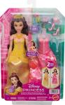 Mattel Disney Princess Toys, Belle Fashion Doll with 2 Looks, 9 Accessories, 2 Snap-On Bodices & 2 Skirts, 2-in-1 Stories Inspired by Movie