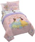 Jay Franco Kids Comforter Set Includes Sheets and Pillow Covers - Soft and Cozy Bed Set for Stylish Room Decor, Pink – Disney Princess, 5 Piece Twin
