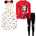 Disney Minnie Mouse Little Girls Pullover Fleece Hoodie T-Shirt and Leggings 3 Piece Outfit 6