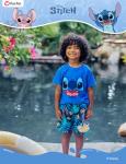 Disney Lilo & Stitch Boys Swim Set Pool Swimsuit Pool Bathing Suit Blue Kids Swimwear Set Summer Rash Guard Shirts & Swim Trunks Blue Little Boy Swimming Clothes UPF 50+ 2 Pieces Outfit 4-5 Years