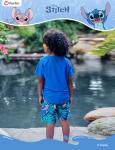 Disney Lilo & Stitch Boys Swim Set Pool Swimsuit Pool Bathing Suit Blue Kids Swimwear Set Summer Rash Guard Shirts & Swim Trunks Blue Little Boy Swimming Clothes UPF 50+ 2 Pieces Outfit 4-5 Years