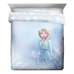 Jay Franco Disney Frozen 2 Elsa Color Block 7 Piece Queen Bed Set - Includes Reversible Comforter and Sheet Set Bedding - Super Soft Fade Resistant Microfiber (Official Product)