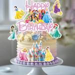 Princess Cake Topper, Princess Cake Decorations Prin cess Cake Toppers, Fantastic Happy Birthday Prin cess Cake Topper, Prin cess Cake Toppers for Girls Birthday Baby Shower Party