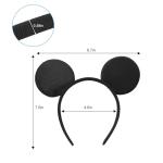 20 Pack Mouse Ears Solid Black ears Headband for Birthday Party Supplies and Mouse Themed costume Cosplay Decoration