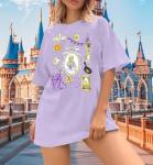 Oversized Magical Shirt Women Princess T-Shirt Magic Kingdom Shirts Family Vacation Castle Tee Tops Purple