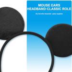 20 Pack Mouse Ears Solid Black ears Headband for Birthday Party Supplies and Mouse Themed costume Cosplay Decoration