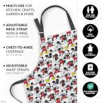 Best Brands Disney Apron & Oven Mitts Set – 3 Piece Bundle with 1 Cotton Kitchen Apron for Cooking & 2 Heat Resistant Pot Holders