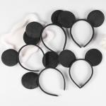 20 Pack Mouse Ears Solid Black ears Headband for Birthday Party Supplies and Mouse Themed costume Cosplay Decoration