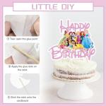Princess Cake Topper, Princess Cake Decorations Prin cess Cake Toppers, Fantastic Happy Birthday Prin cess Cake Topper, Prin cess Cake Toppers for Girls Birthday Baby Shower Party