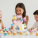 Princess Cake Topper, Princess Cake Decorations Prin cess Cake Toppers, Fantastic Happy Birthday Prin cess Cake Topper, Prin cess Cake Toppers for Girls Birthday Baby Shower Party