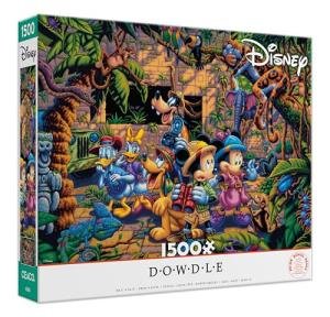 Ceaco - Disney - Dowdle - Mickey and Friends Exploring The Jungle - 1500 Piece Puzzle for Adults - Challenging and Perfect for Game Nights - Finished Puzzle Size 38.5 x 26.5