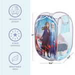 Frozen 2 Pop-Up Hamper for Kids,Laundry Hamper with Anna & Elsa Design, Durable Mesh Fabric & Carry Handles, 21”H x 13.5”W, Collapsible Storage for Bedroom or Playroom