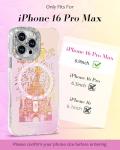 Toycamp for iPhone 16 Pro Max Case - Compatible with Magsafe Aesthetic Cute Fireworks Castle Holographic i 16 ProMax Case with Diamond Bling Lens Protector for Apple 16 Pro Max Cover for Women Girls
