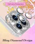 Toycamp for iPhone 16 Pro Max Case - Compatible with Magsafe Aesthetic Cute Fireworks Castle Holographic i 16 ProMax Case with Diamond Bling Lens Protector for Apple 16 Pro Max Cover for Women Girls