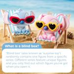 MINISO Disney Stitch Confession Flocked Surprise Box Pendant Mystery Blind Box Cute Collectible Keychain Charm Decorations for Key Backpack Birthday Gifts, Single Box