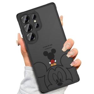 Threehundred Case for Samsung Galaxy S25 Ultra 6.9", Cute Aesthetic Design Black Translucent Frosted Matte Soft Bumper & Hard Back Protective Phone Case with Camera Protection - Mic