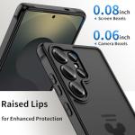 Threehundred Case for Samsung Galaxy S25 Ultra 6.9", Cute Aesthetic Design Black Translucent Frosted Matte Soft Bumper & Hard Back Protective Phone Case with Camera Protection - Mic